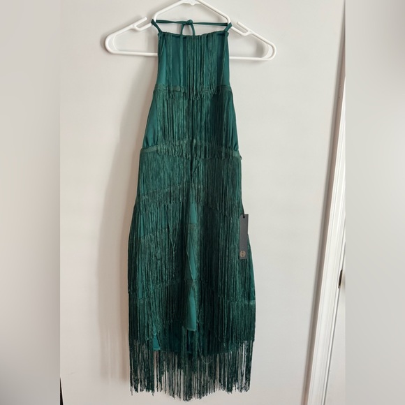 House of Harlow 1960 x REVOLVE Emerald Fringe Dress Cocktail Party NYE Festival - Picture 4 of 7